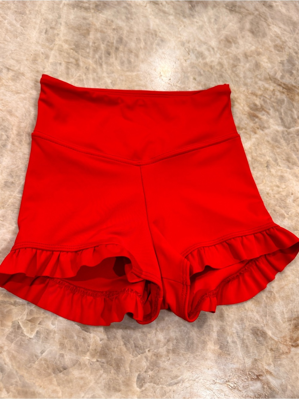 Tiger Friday High-Waist cherry Ruffle Hem dance shorts CL